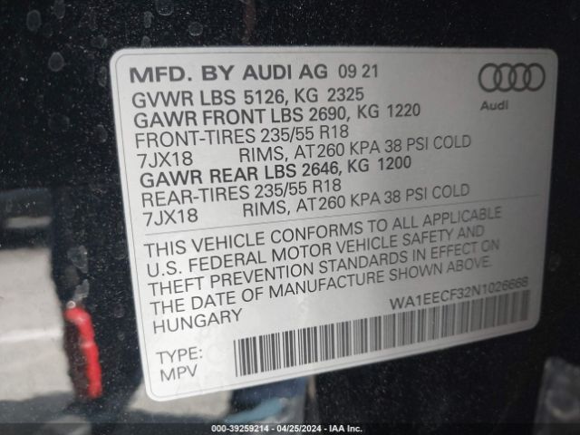 Photo 8 VIN: WA1EECF32N1026668 - AUDI Q3 