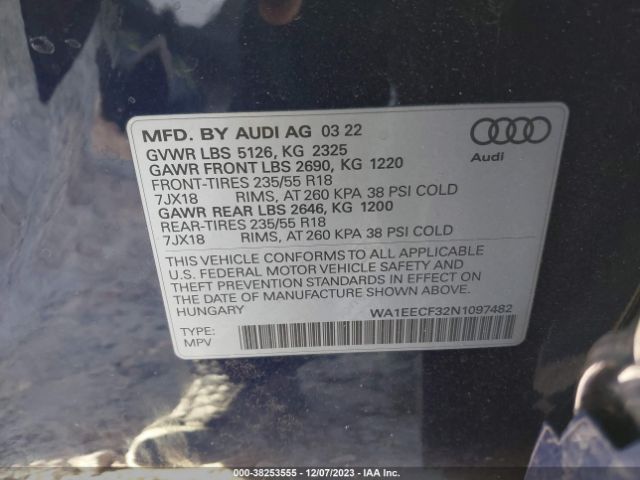 Photo 8 VIN: WA1EECF32N1097482 - AUDI Q3 