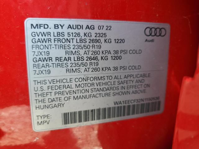 Photo 12 VIN: WA1EECF32N1150536 - AUDI Q3 PREMIUM 