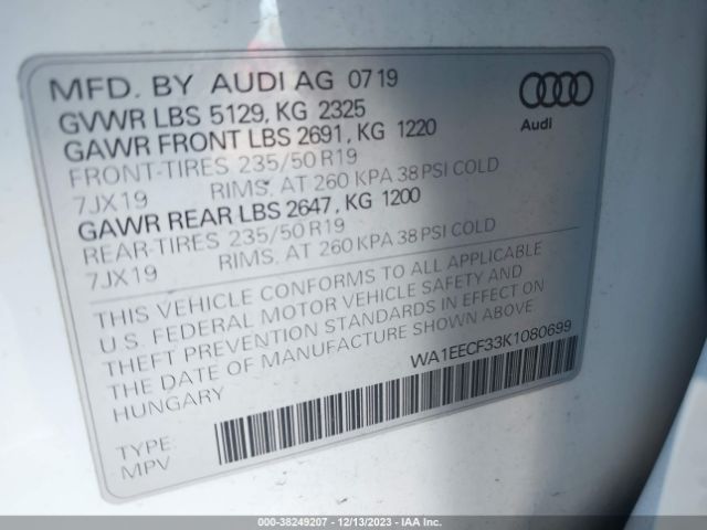 Photo 8 VIN: WA1EECF33K1080699 - AUDI Q3 