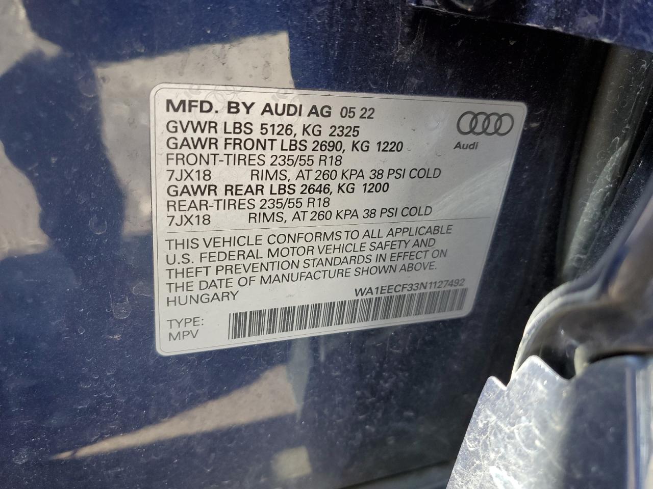 Photo 12 VIN: WA1EECF33N1127492 - AUDI Q3 