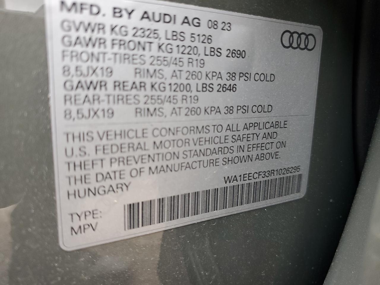 Photo 12 VIN: WA1EECF33R1026295 - AUDI Q3 