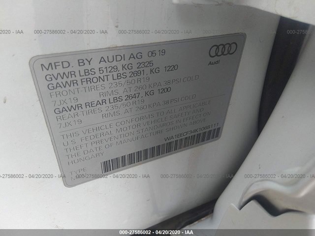 Photo 8 VIN: WA1EECF34K1068111 - AUDI Q3 