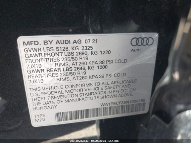 Photo 8 VIN: WA1EECF35N1006186 - AUDI Q3 