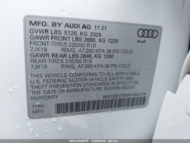 Photo 8 VIN: WA1EECF35N1054724 - AUDI Q3 