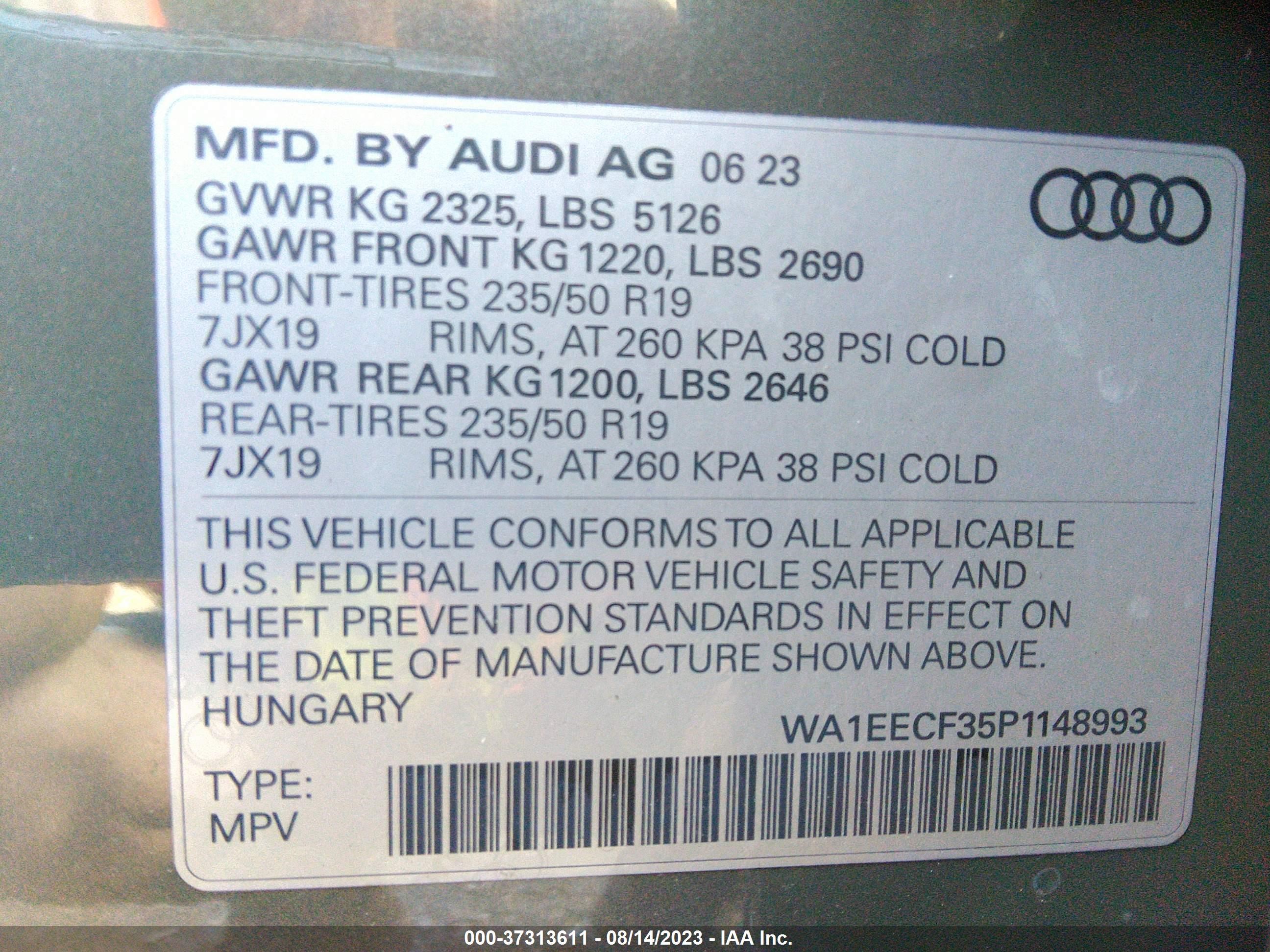 Photo 8 VIN: WA1EECF35P1148993 - AUDI Q3 