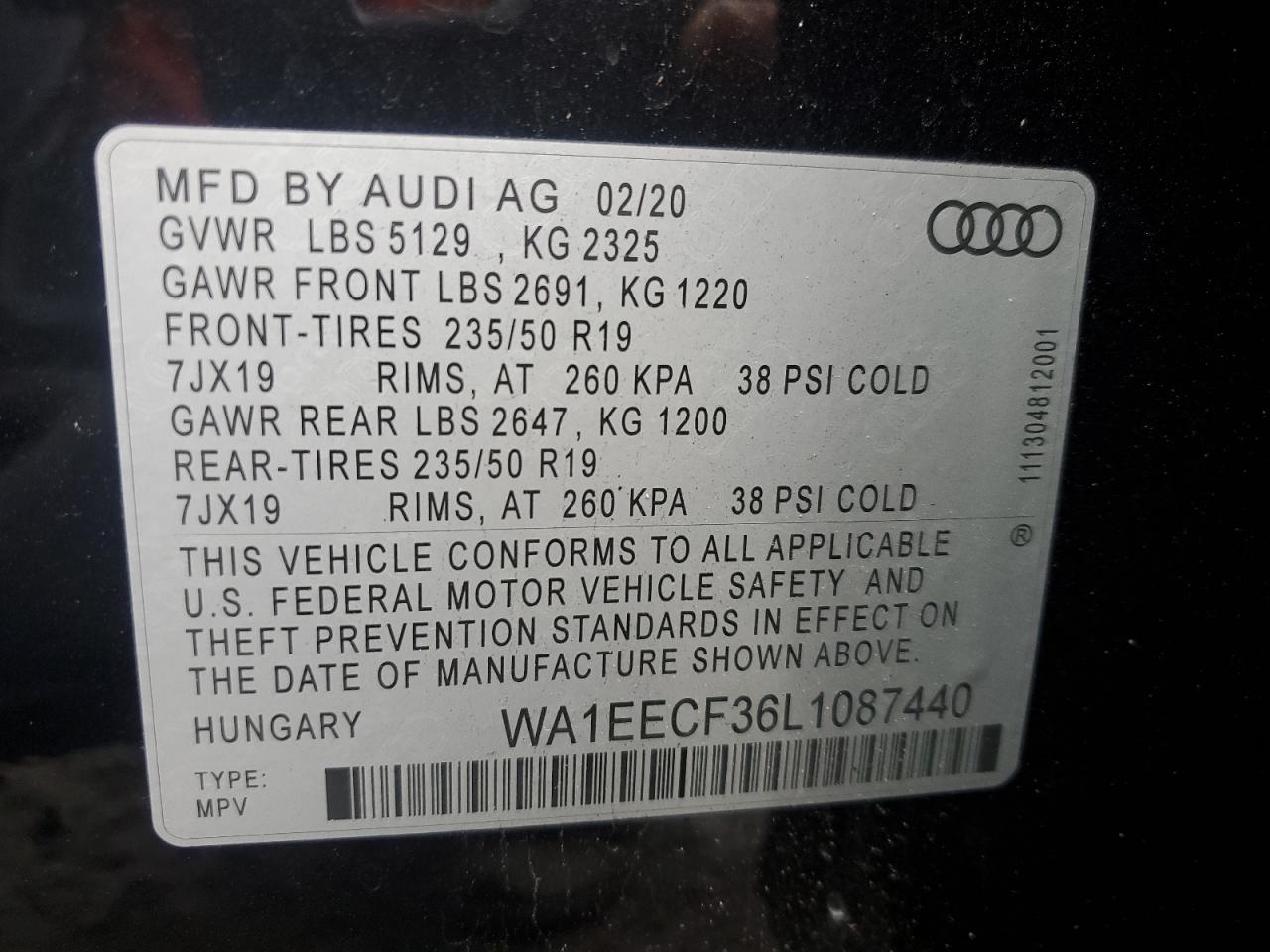 Photo 13 VIN: WA1EECF36L1087440 - AUDI Q3 