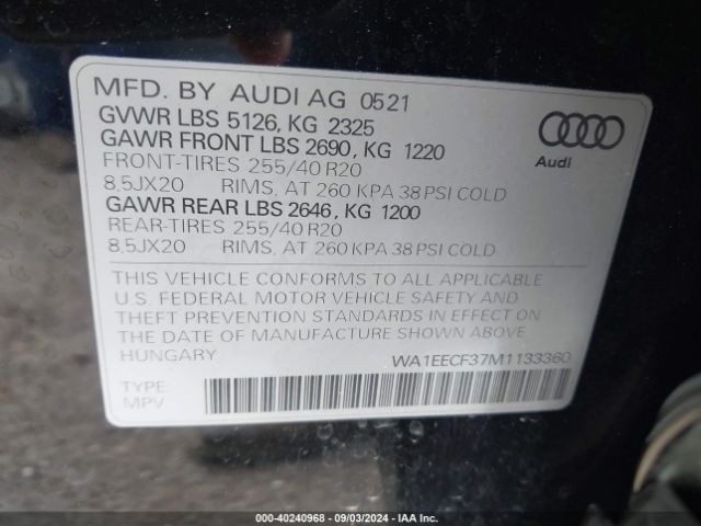 Photo 8 VIN: WA1EECF37M1133360 - AUDI Q3 