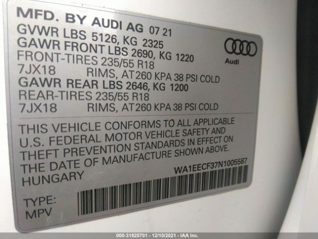 Photo 8 VIN: WA1EECF37N1005587 - AUDI Q3 