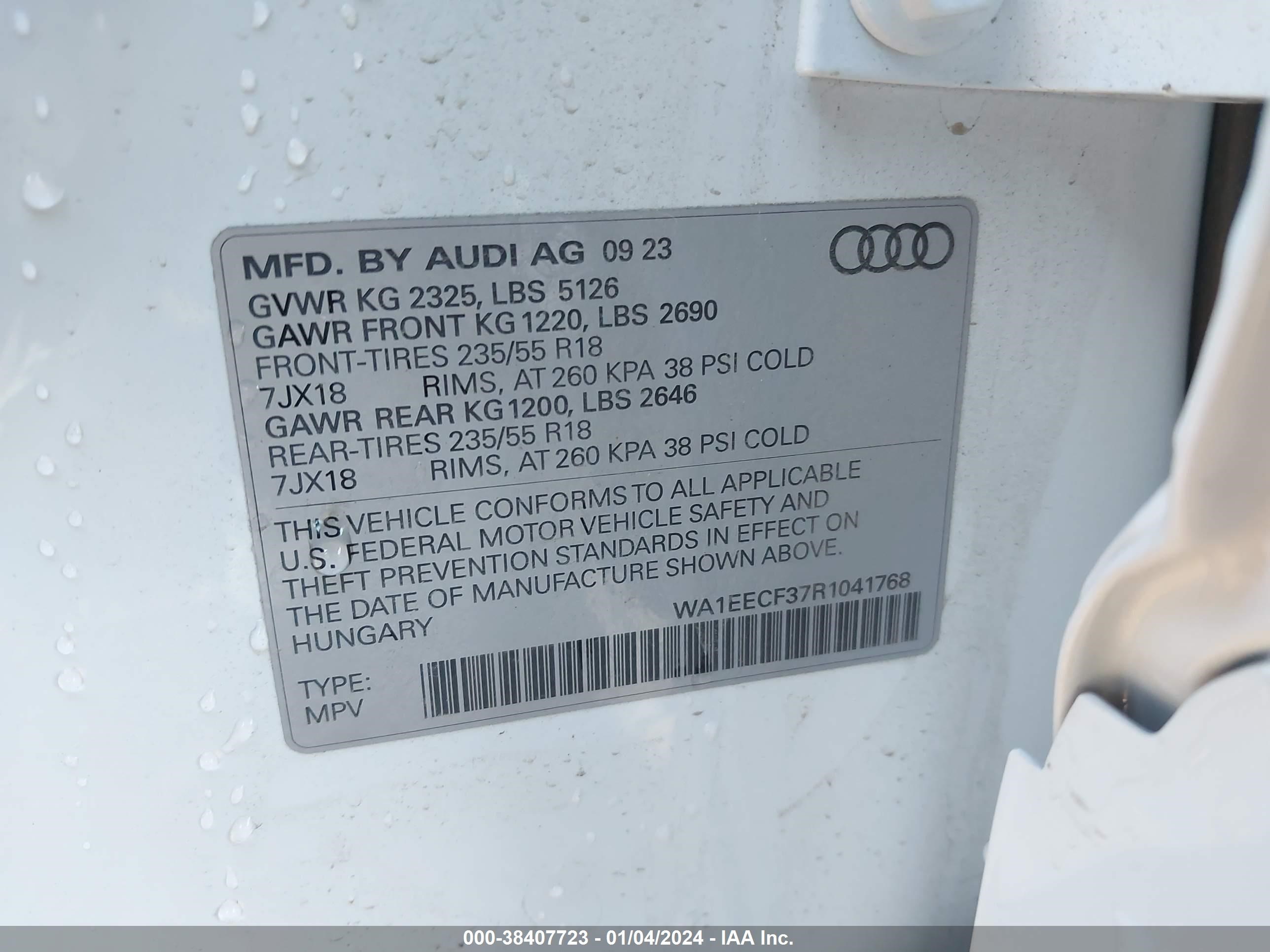 Photo 8 VIN: WA1EECF37R1041768 - AUDI Q3 