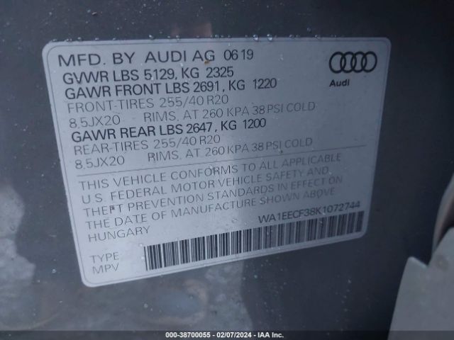 Photo 8 VIN: WA1EECF38K1072744 - AUDI Q3 