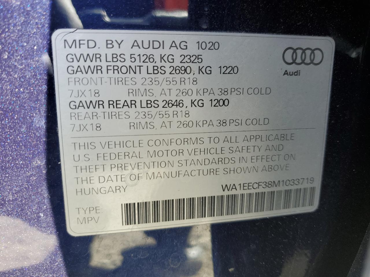 Photo 11 VIN: WA1EECF38M1033719 - AUDI Q3 