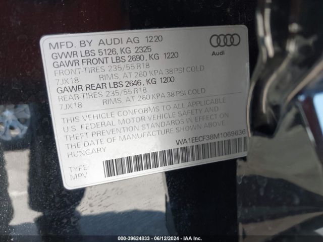 Photo 8 VIN: WA1EECF38M1069636 - AUDI Q3 