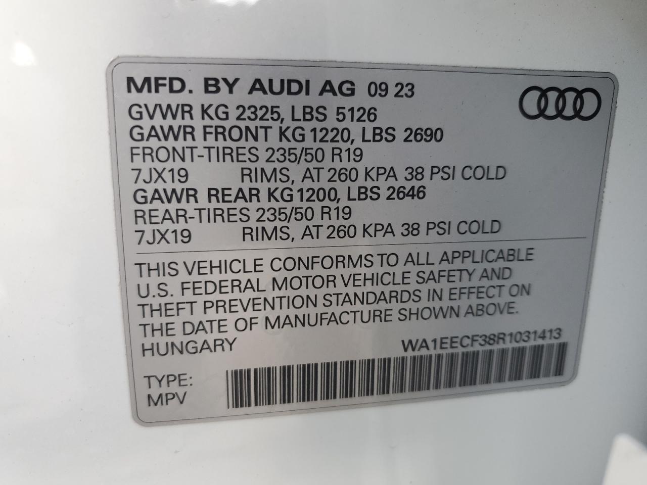 Photo 13 VIN: WA1EECF38R1031413 - AUDI Q3 