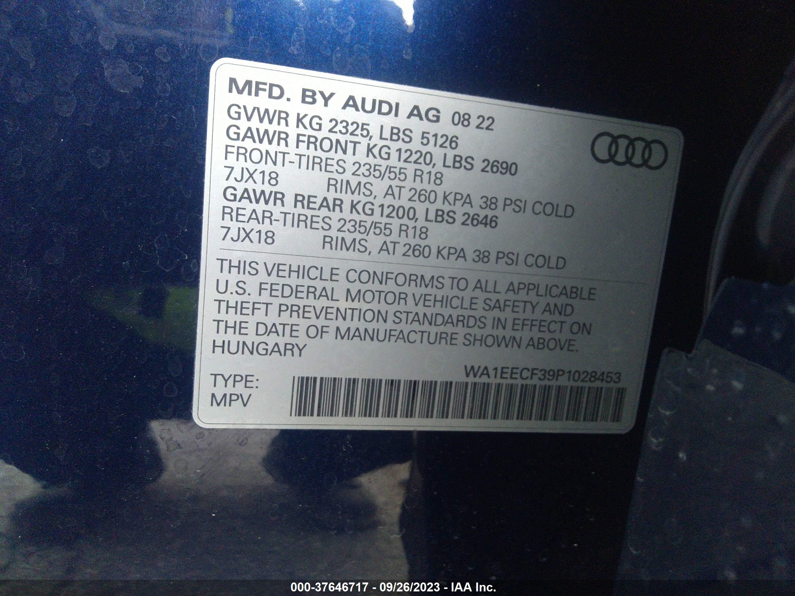 Photo 8 VIN: WA1EECF39P1028453 - AUDI Q3 