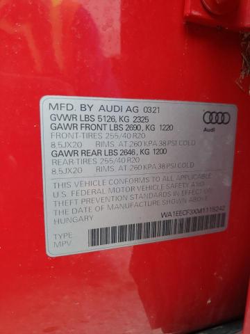 Photo 9 VIN: WA1EECF3XM1115242 - AUDI Q3 PREMIUM 