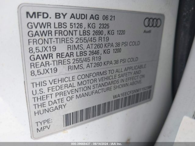 Photo 8 VIN: WA1EECF3XM1152386 - AUDI Q3 