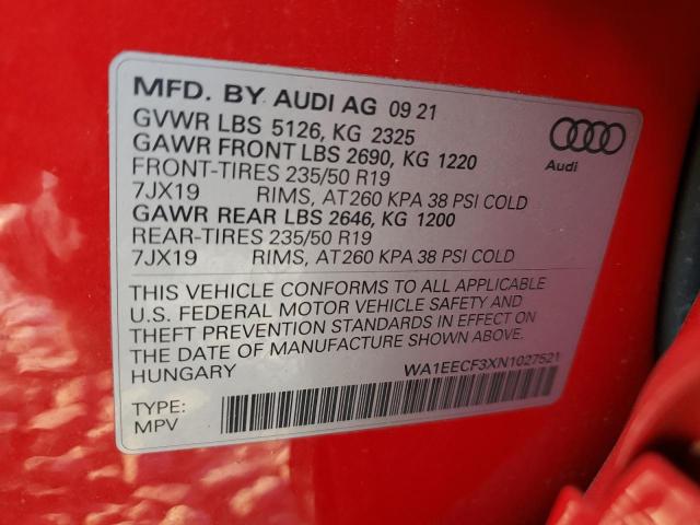 Photo 9 VIN: WA1EECF3XN1027521 - AUDI Q3 PREMIUM 