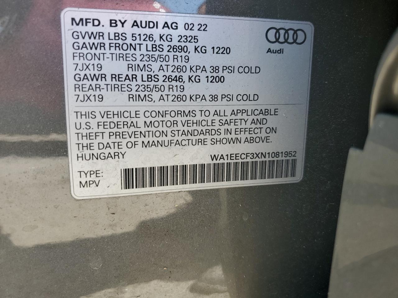 Photo 13 VIN: WA1EECF3XN1081952 - AUDI Q3 