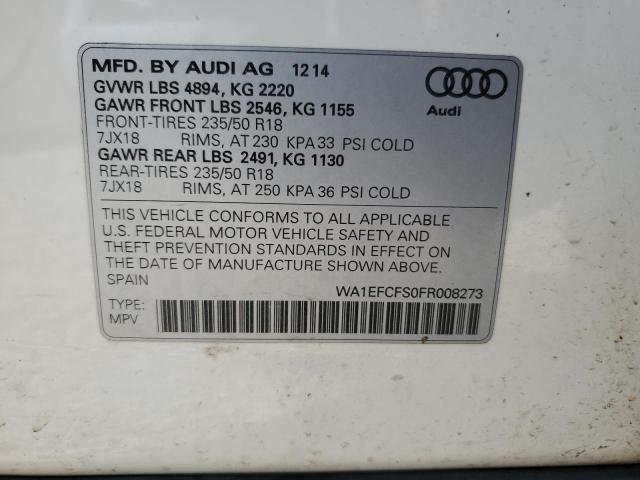 Photo 12 VIN: WA1EFCFS0FR008273 - AUDI Q3 