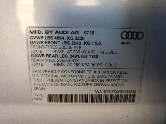 Photo 9 VIN: WA1EFCFS0GR004242 - AUDI Q3 PREMIUM 