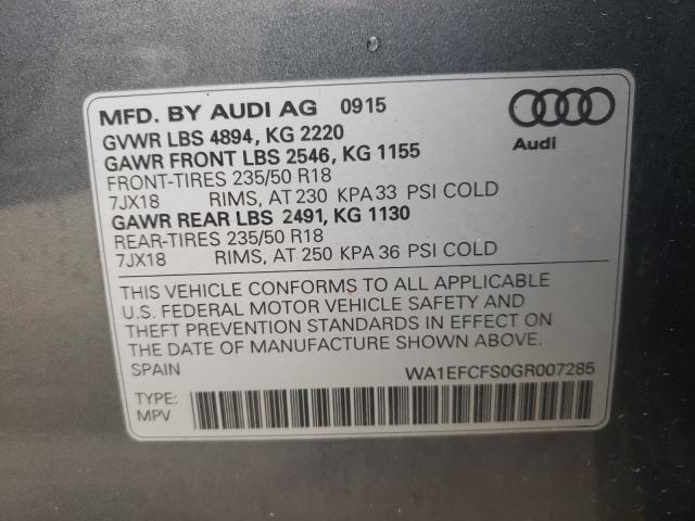 Photo 9 VIN: WA1EFCFS0GR007285 - AUDI Q3 PREMIUM 