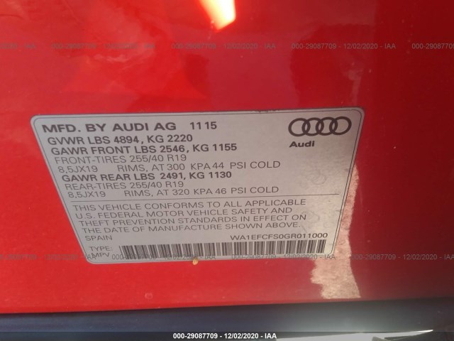 Photo 8 VIN: WA1EFCFS0GR011000 - AUDI Q3 