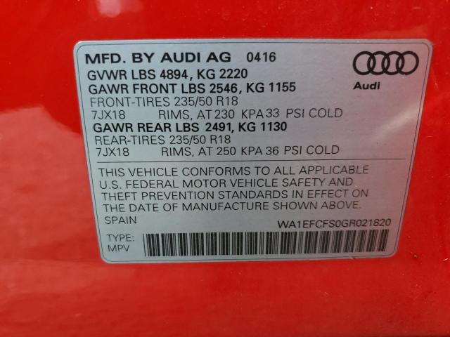 Photo 11 VIN: WA1EFCFS0GR021820 - AUDI Q3 