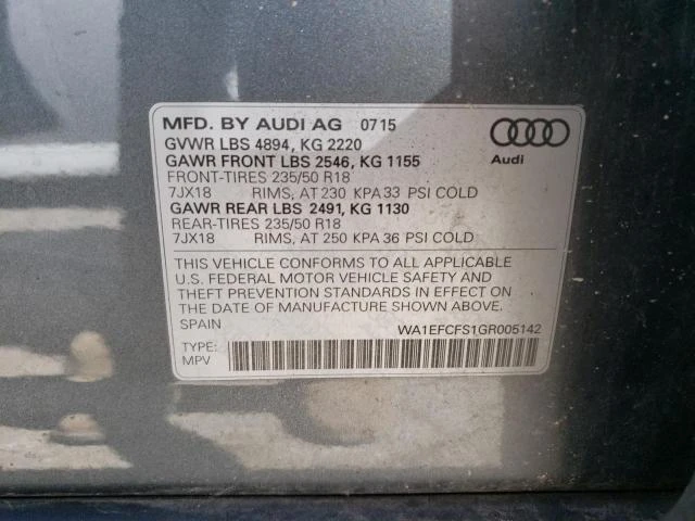 Photo 12 VIN: WA1EFCFS1GR005142 - AUDI Q3 PREMIUM 