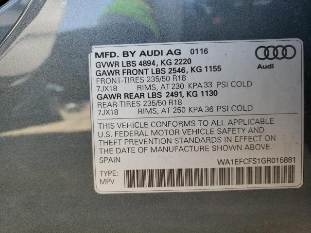 Photo 11 VIN: WA1EFCFS1GR015881 - AUDI Q3 