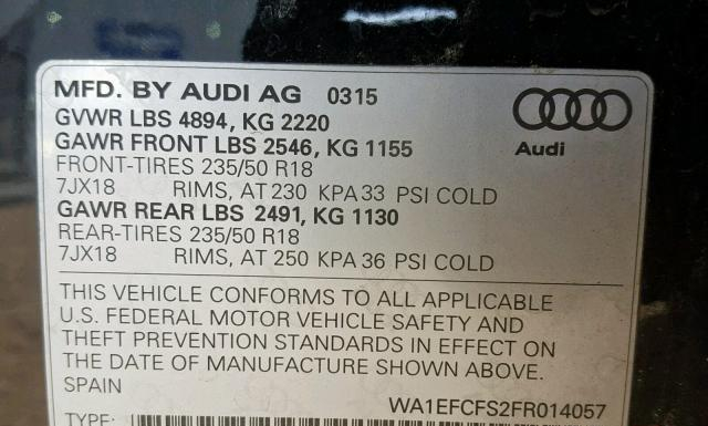 Photo 9 VIN: WA1EFCFS2FR014057 - AUDI Q3 