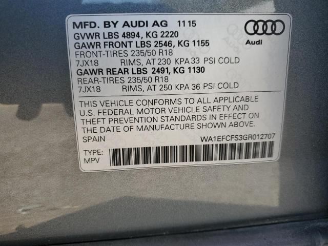 Photo 12 VIN: WA1EFCFS3GR012707 - AUDI Q3 PREMIUM 