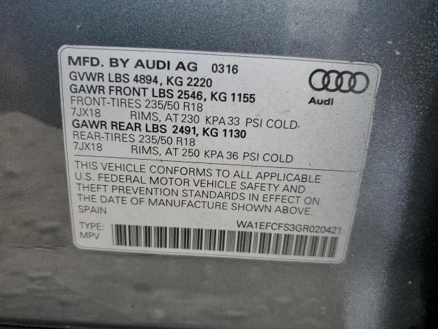 Photo 12 VIN: WA1EFCFS3GR020421 - AUDI Q3 PREMIUM 