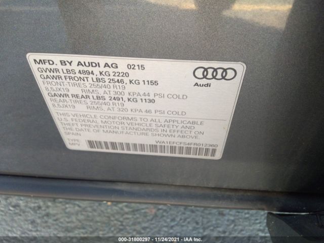 Photo 8 VIN: WA1EFCFS4FR012360 - AUDI Q3 