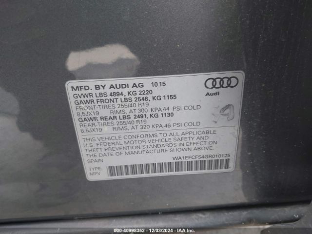 Photo 8 VIN: WA1EFCFS4GR010125 - AUDI Q3 