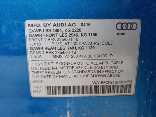 Photo 13 VIN: WA1EFCFS4GR022274 - AUDI Q3 PREMIUM 