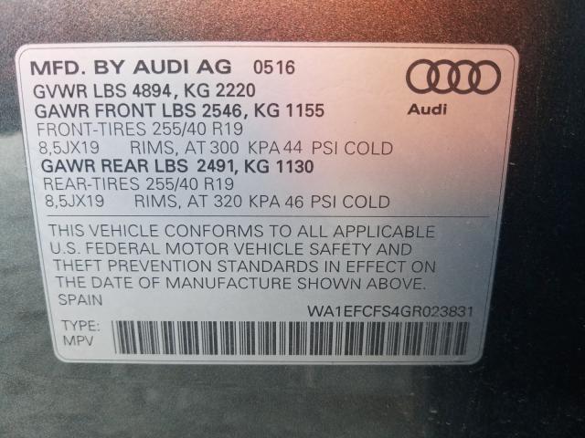 Photo 9 VIN: WA1EFCFS4GR023831 - AUDI Q3 PREMIUM 