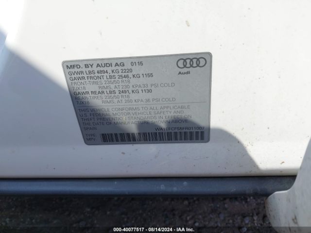 Photo 8 VIN: WA1EFCFS5FR011007 - AUDI Q3 