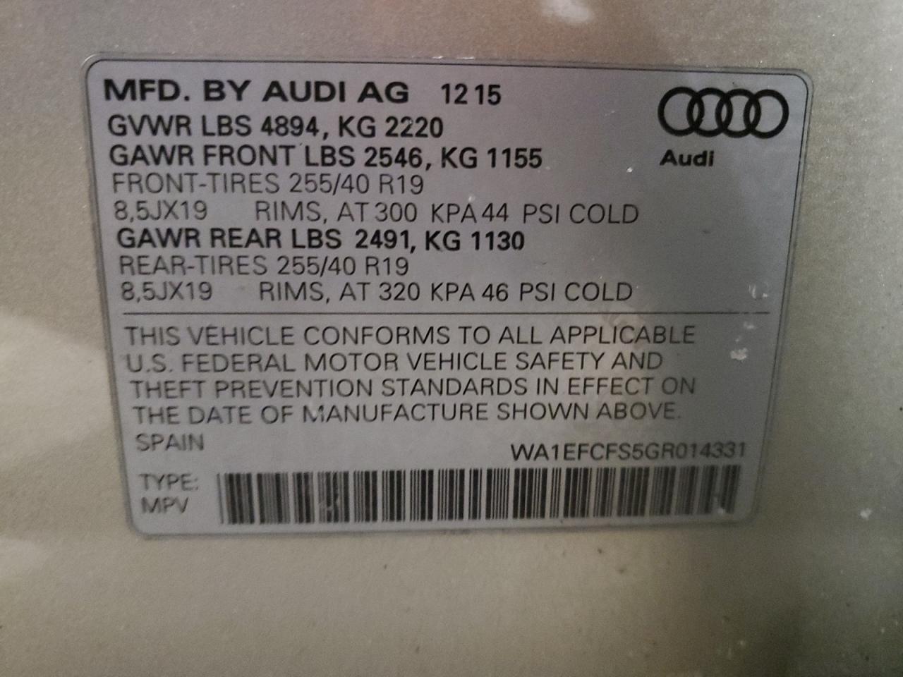 Photo 12 VIN: WA1EFCFS5GR014331 - AUDI Q3 