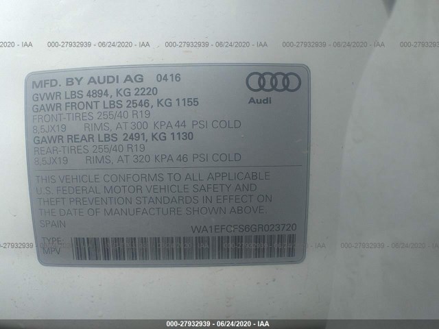 Photo 8 VIN: WA1EFCFS6GR023720 - AUDI Q3 