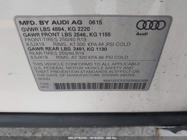 Photo 8 VIN: WA1EFCFS7GR002309 - AUDI Q3 