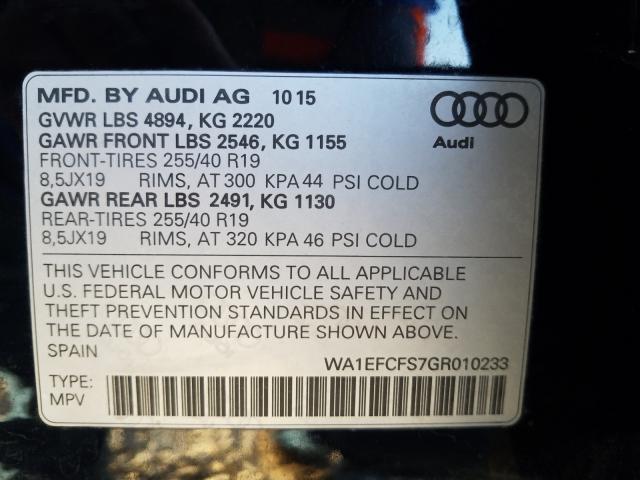 Photo 9 VIN: WA1EFCFS7GR010233 - AUDI Q3 