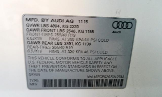 Photo 9 VIN: WA1EFCFS7GR010782 - AUDI Q3 