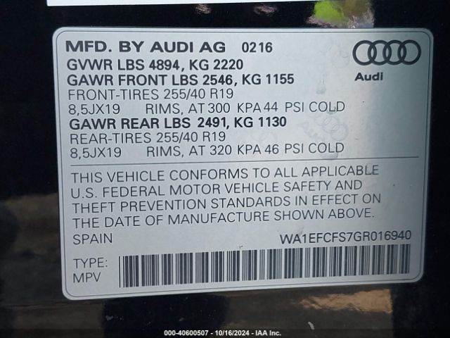 Photo 8 VIN: WA1EFCFS7GR016940 - AUDI Q3 