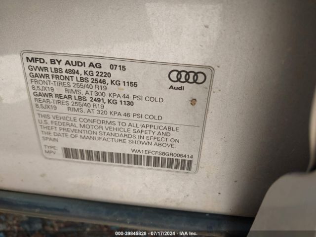 Photo 8 VIN: WA1EFCFS8GR005414 - AUDI Q3 