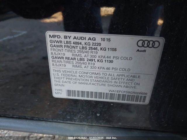 Photo 8 VIN: WA1EFCFS8GR008698 - AUDI Q3 