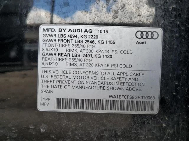 Photo 12 VIN: WA1EFCFS8GR010063 - AUDI Q3 PREMIUM 