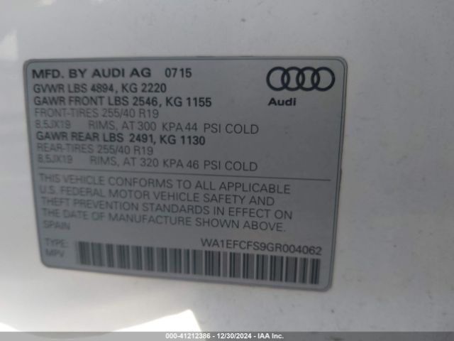 Photo 8 VIN: WA1EFCFS9GR004062 - AUDI Q3 