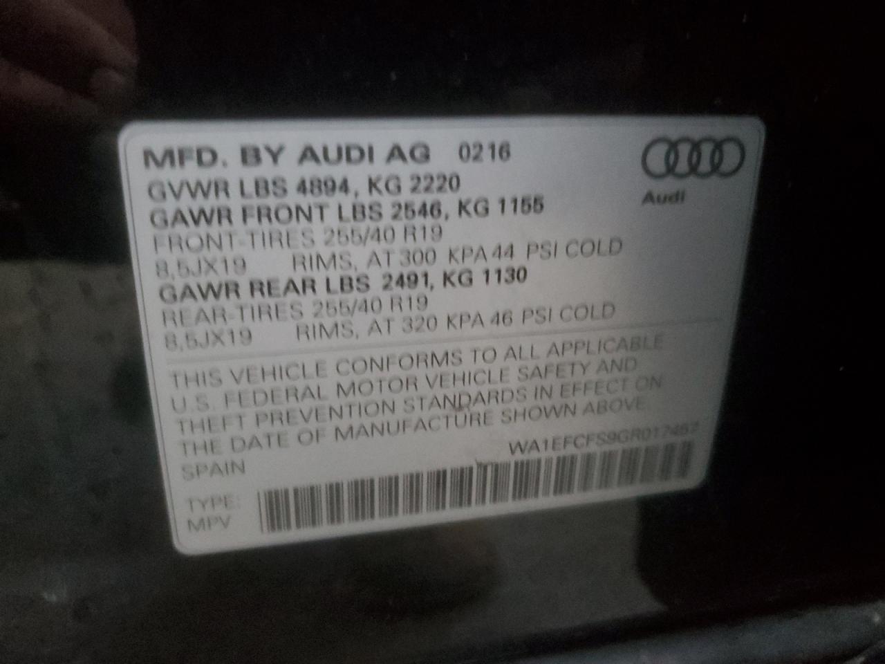 Photo 12 VIN: WA1EFCFS9GR017457 - AUDI Q3 