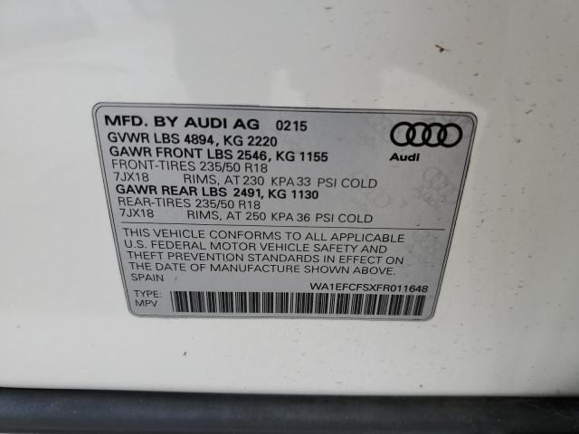 Photo 12 VIN: WA1EFCFSXFR011648 - AUDI Q3 PREMIUM 